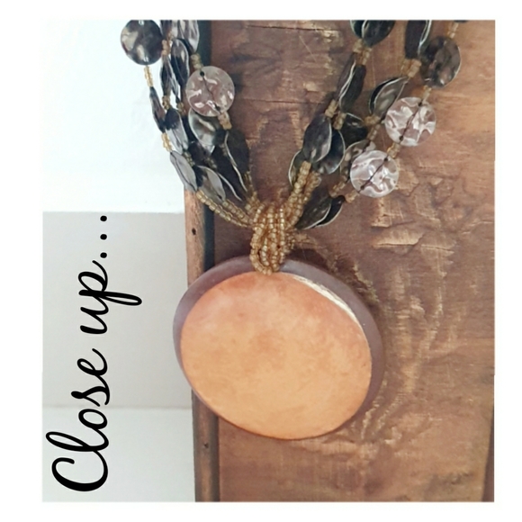 Boho Round Medallion Multistrand Necklace - Picture 12 of 12